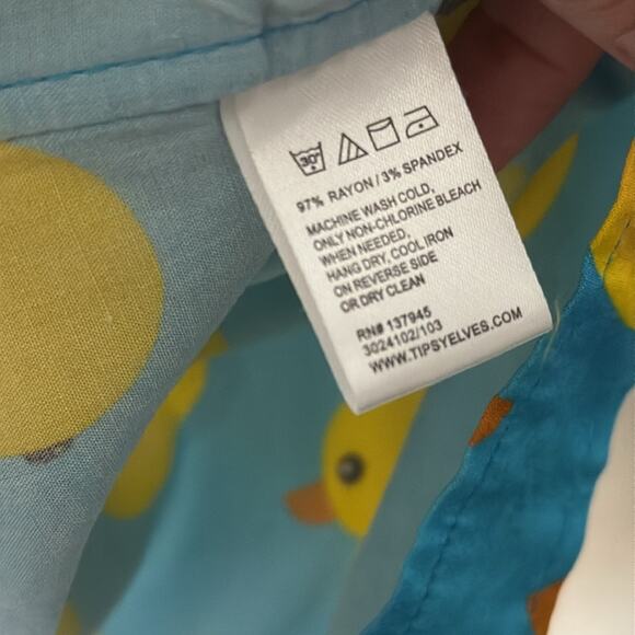 Tipsy Elves rubber ducky button down short sleeve shirt size XL - Picture 5 of 6